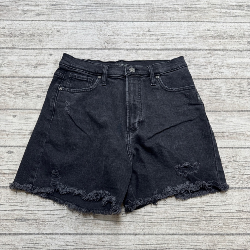 Silver Jeans Shorts Women's 27 Black Faded Denim Cut Off 90s Baggy Distressed
